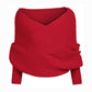 Womens Scarf with Sleeves Knit Wrap Sweater Cozy Crochet Cropped Shawl