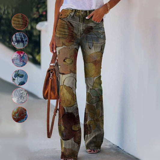 Floral Casual Pants Jeans