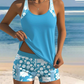 Sexy Printed Tank Top & Shorts 2-Piece Swimsuit