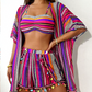 Striped Spaghetti Bikini 4-Piece Set