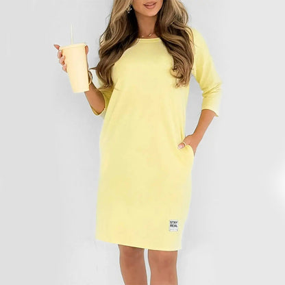 🔥🎁New arrival 50% OFF💥✨🔥Women's Crew Neck Casual Loose T-Shirt Dress💕