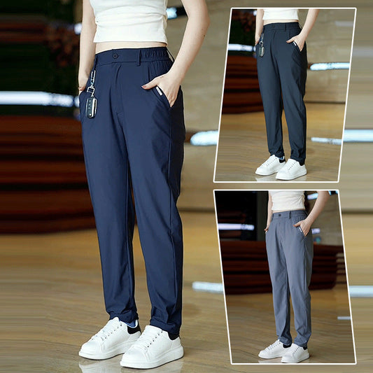 Pantalones casuales de negocios rectos, elásticos y de secado rápido