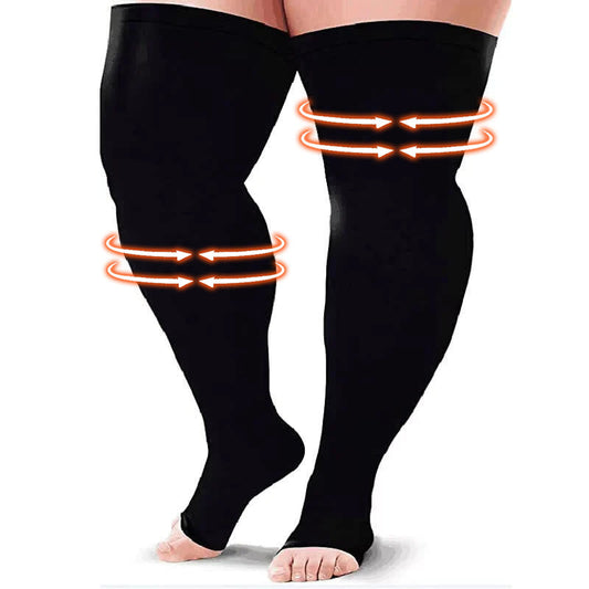 Plus Size Thigh High Compression Socks