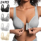 👙 50% OFF NOW! 💪 Adjustable Front Closure Push-Up Bra – Wire-Free, Seamless & Side Support – 4PCS Set for Daily Wear ✨
