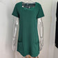 Women's Casual Square Neck Pocket Short Sleeve Dress