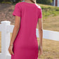 Women's Casual Square Neck Pocket Short Sleeve Dress
