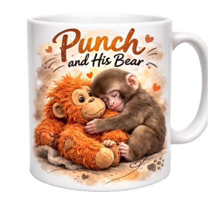 🔥Hot Sale 49% OFF🔥"Punch and His Bear" Cute Monkey Ceramic Mug