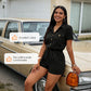 Women's Short Sleeve Button-Up Utility Romper