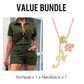 Women's Short Sleeve Button-Up Utility Romper