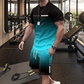 🏖️⏳SUMMER SALE: ONLY ￡14.99!!😎Men's Gradient Color T-Shirt & Shorts Set