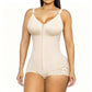 Dual-Zip Tummy Control Shapewear Bodysuit with Anti-Slip Lace