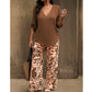 📢📢50% OFF !! ⏰Women's V-Neck Blouse & Printed Wide-Leg Pants Set