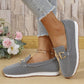 Women's Casual Mesh Loafers with Metal Buckle