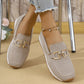 Women's Casual Mesh Loafers with Metal Buckle