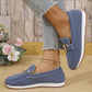 Women's Casual Mesh Loafers with Metal Buckle