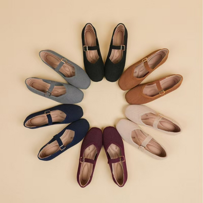 👞BUY 1 GET 1 FREE 🎁 Limited Stock! ✨ Breathable Square Toe Ballet Flats – Knit, Lightweight, Comfy 👣