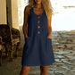 🌸Women's Solid Color U-Neck Sleeveless Cotton Linen Dress - Lightweight, Breezy & Ridiculously Comfy 💛