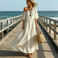 Women's One-Shoulder Puff Sleeve Maxi Dress