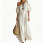 Women's One-Shoulder Puff Sleeve Maxi Dress