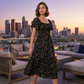 🤩2026 Summer Hot Sale 50% OFF!💖Square Neck Floral Midi Dress – Smocked Bodice, Flowy Tiered Skirt, Romantic
