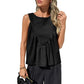 Women's Solid Color Pleated Sleeveless Top