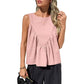 Women's Solid Color Pleated Sleeveless Top