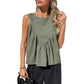 Women's Solid Color Pleated Sleeveless Top