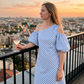 Women's Elegant Striped Off Shoulder Dress