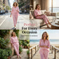 Women's Cotton Linen Long Sleeve Blouse And Pants Set 🧥+👖