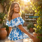 Women's Plus Size Printed Off-Shoulder Ruffle Cami Top