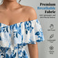 Women's Plus Size Printed Off-Shoulder Ruffle Cami Top