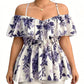 Women's Plus Size Printed Off-Shoulder Ruffle Cami Top
