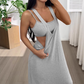 Two-Piece Style Tank Maxi Dress with Side Cut-Outs(✨Built-in Bra)