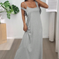 Two-Piece Style Tank Maxi Dress with Side Cut-Outs(✨Built-in Bra)
