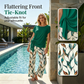 Women's Tie-Knot Top & Printed Wide-Leg Pants Set