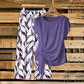 Women's Tie-Knot Top & Printed Wide-Leg Pants Set