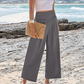 Women's Casual High-Waisted Straight-Leg Cropped Pants