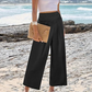 Women's Casual High-Waisted Straight-Leg Cropped Pants