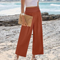 Women's Casual High-Waisted Straight-Leg Cropped Pants