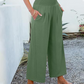 Women's Casual High-Waisted Straight-Leg Cropped Pants
