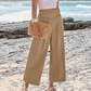 Women's Casual High-Waisted Straight-Leg Cropped Pants