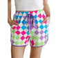 Women's Checkered Drawstring Casual Shorts