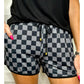 Women's Checkered Drawstring Casual Shorts