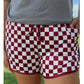 Women's Checkered Drawstring Casual Shorts