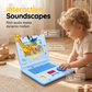 🏆Surprise Price: Only £10.99!!!🔥 Interactive Simulation Toy Laptop – Pretend Play Computer with A-Z Keyboard & 1-10 Number Keys💻, 55+ Songs Lights Sounds🎶, 5 Learning Modes 🔤(ABC/Numbers/Music/Games/Messages), Foldable with Handle🎤