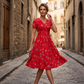 ⏳LAST DAY SALE ONLY￡15.99!!🌿Women's V-Neck Floral Print Dress with Twist Waist