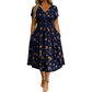 ⏳LAST DAY SALE ONLY￡15.99!!🌿Women's V-Neck Floral Print Dress with Twist Waist