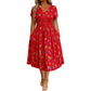 ⏳LAST DAY SALE ONLY￡15.99!!🌿Women's V-Neck Floral Print Dress with Twist Waist