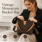 🎉 2026 Sale — Over 31,000 Sold! 💞 Vintage Monogram Bucket Bag – Stylish & Spacious – Fits Tablets, Umbrellas & Daily Essentials! ✨