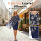 Women's Elegant Floral Print Overlay & Dress Set